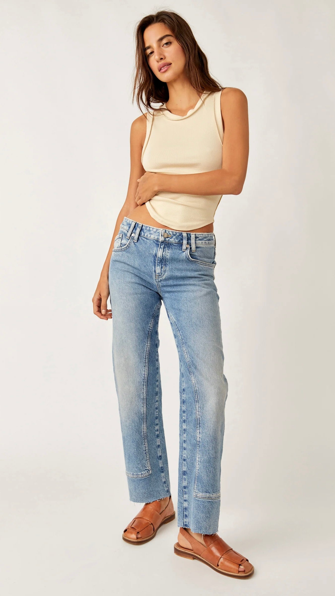 Free people fashion high waisted jeans