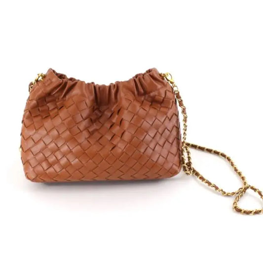 WOVEN DRAWSTRING CROSSBODY