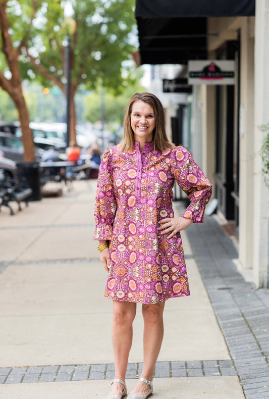 KERI BACK TIE PLUM  DRESS