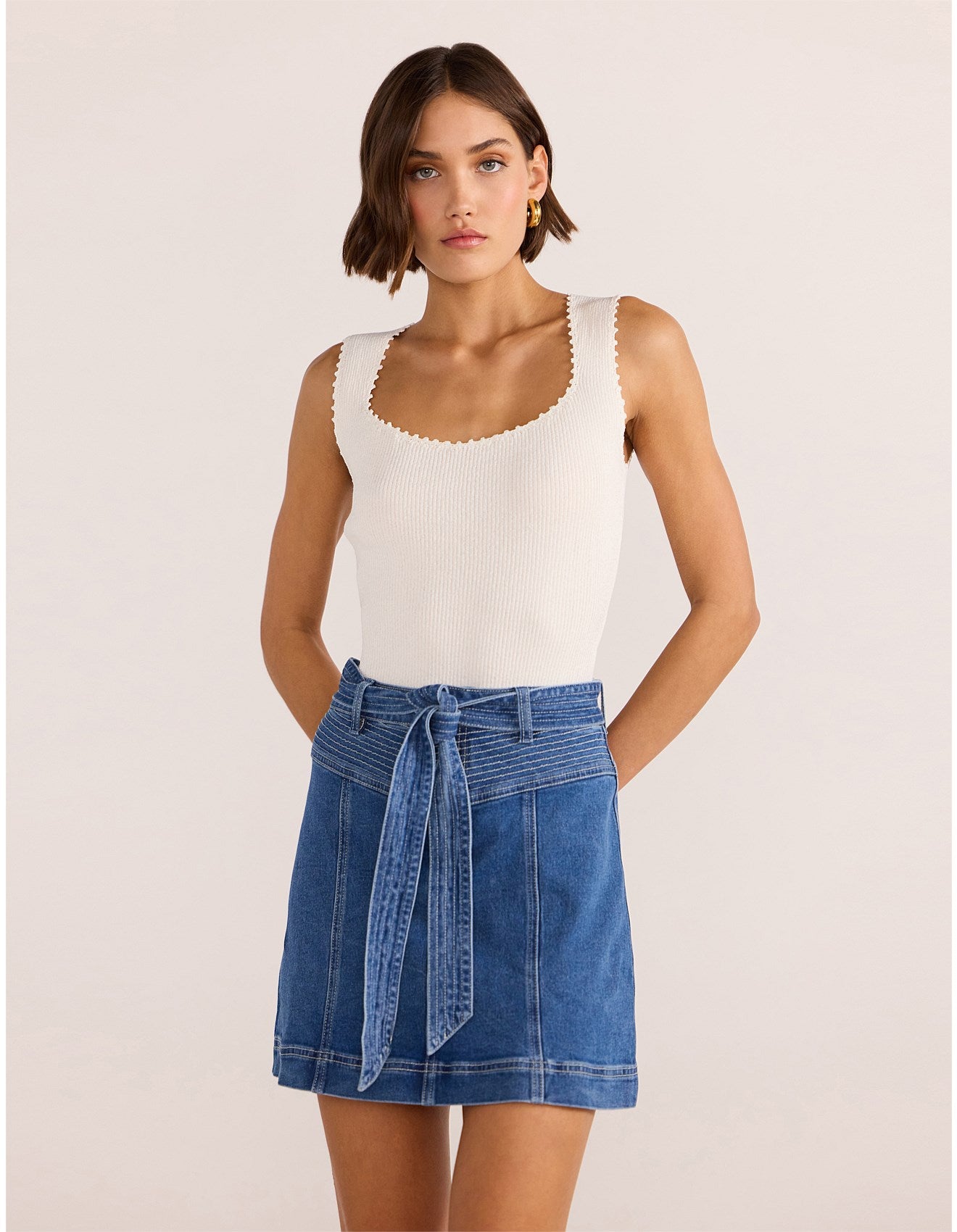 ELLIS DENIM PANEL SKIRT