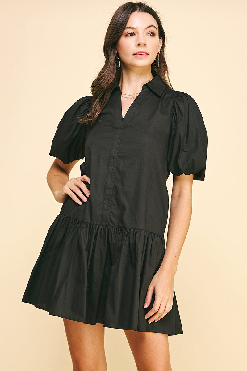 SODA BLACK COTTON DRESS