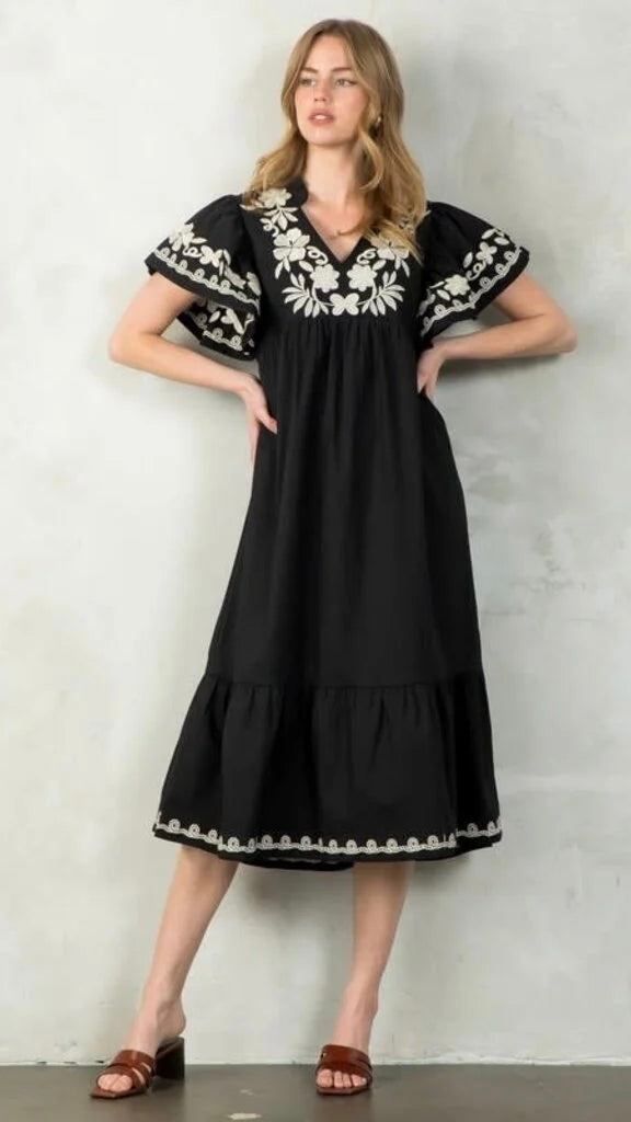 ASBEL EMBROIDERED DRESS