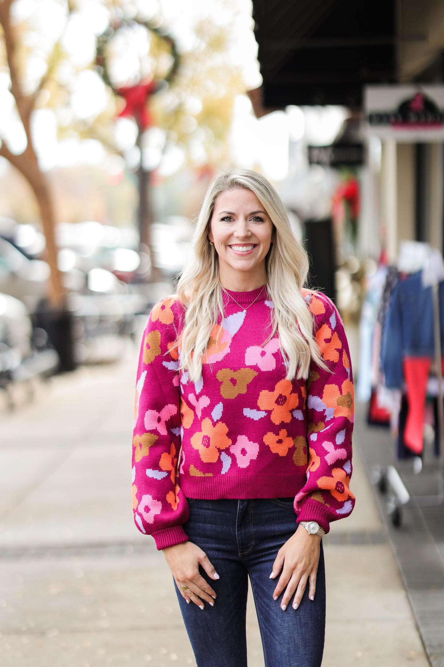 FALL FLORAL SWEATER