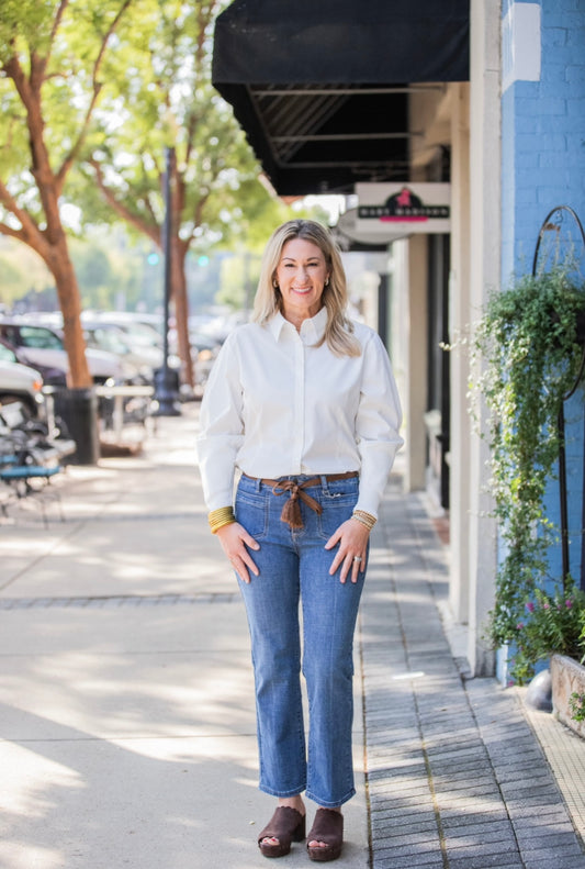 BELTED OLIVIA STRAIGHT JEAN