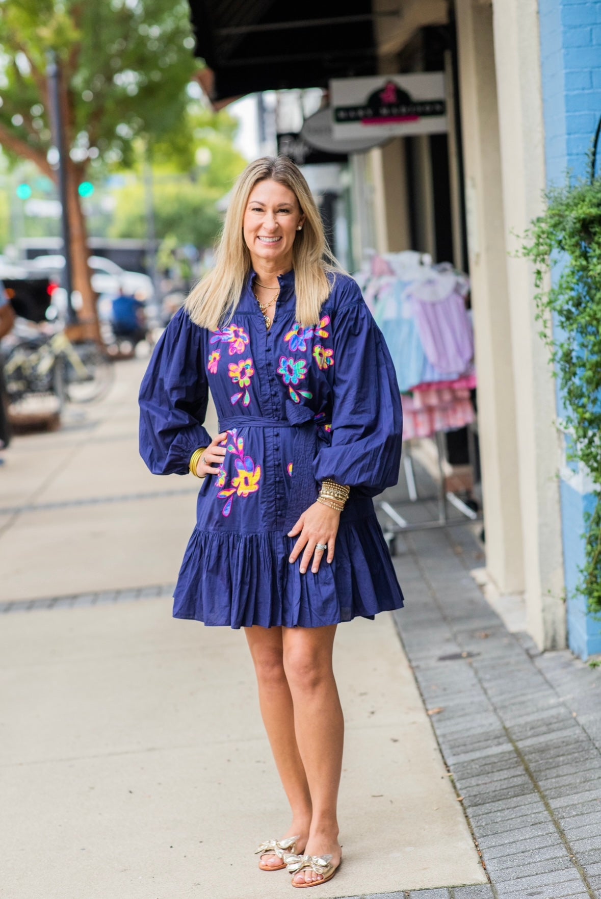 LORI NAVY FLORAL  DRESS