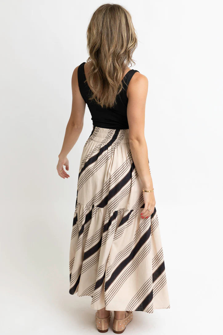 COMBO TIERED MAXI SKIRT