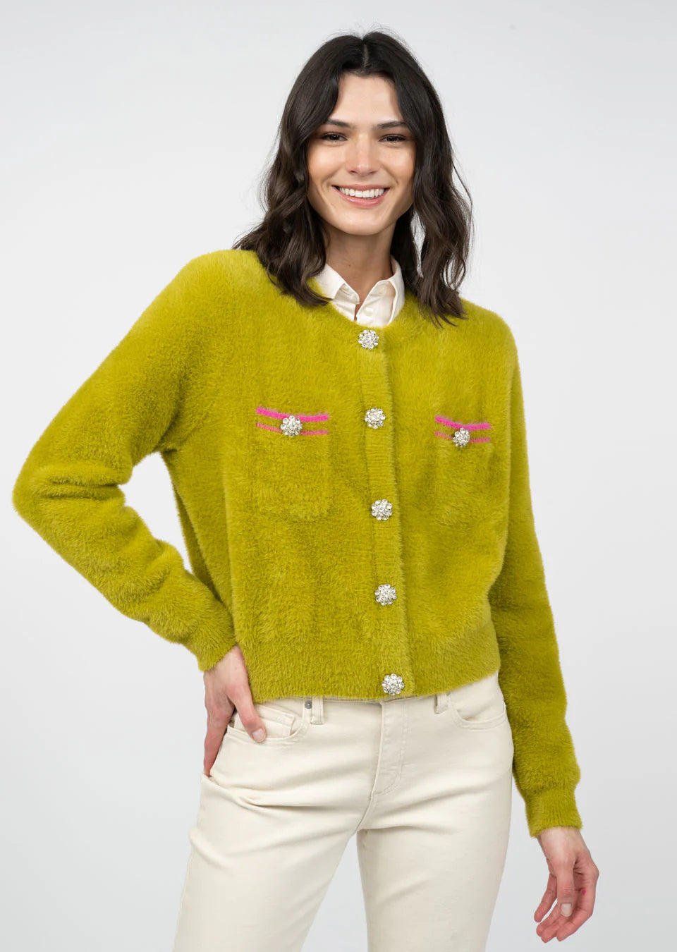 CHA NEL LIME CARDIGAN