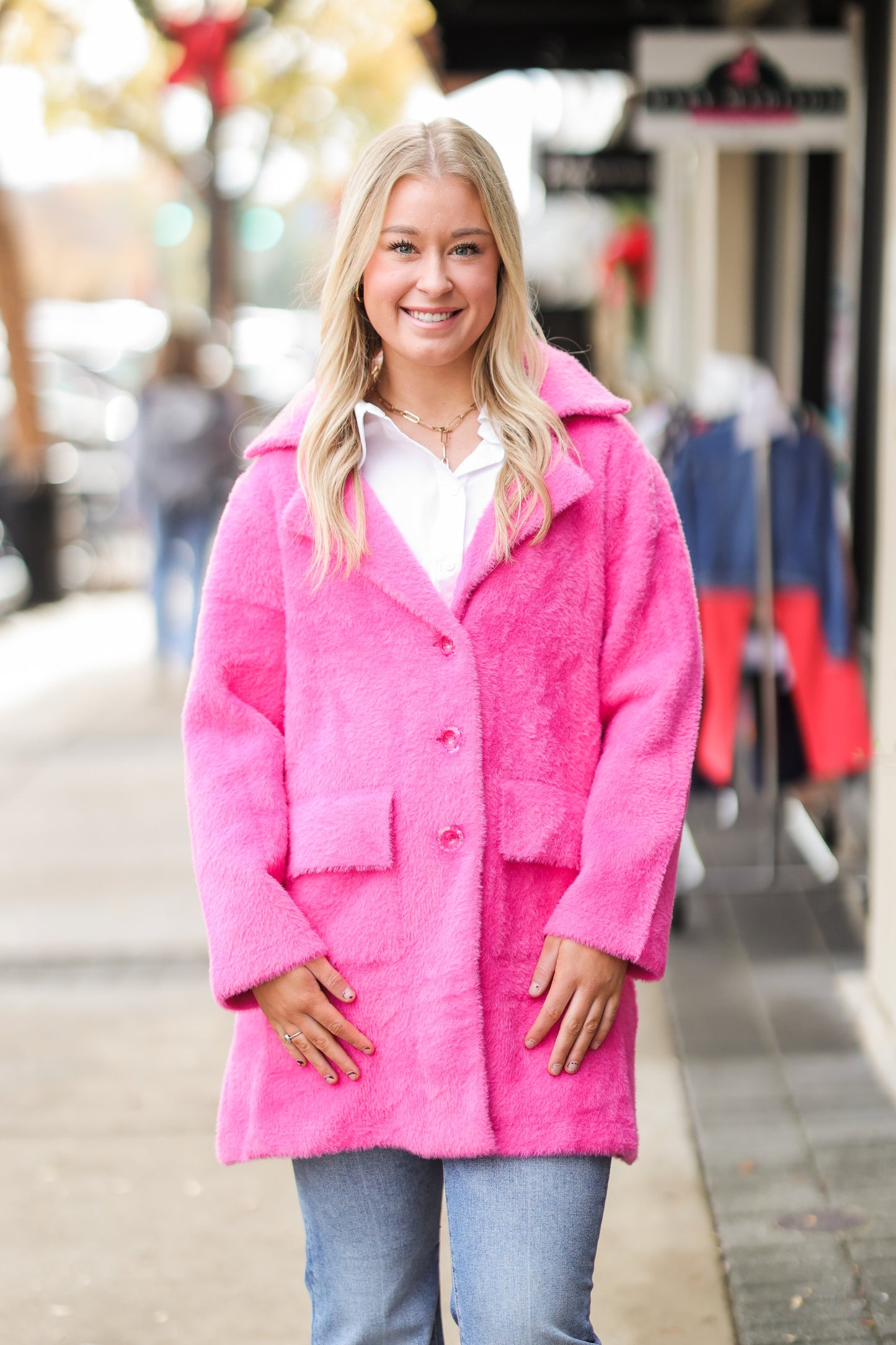 CLUELESS PINK SWEATER COAT