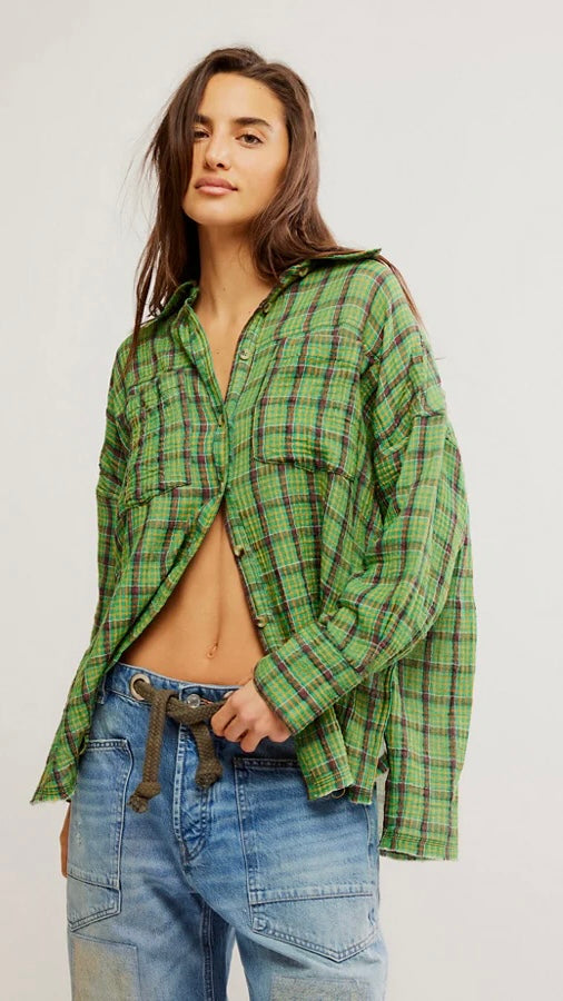 CARDIFF PLAID TOP