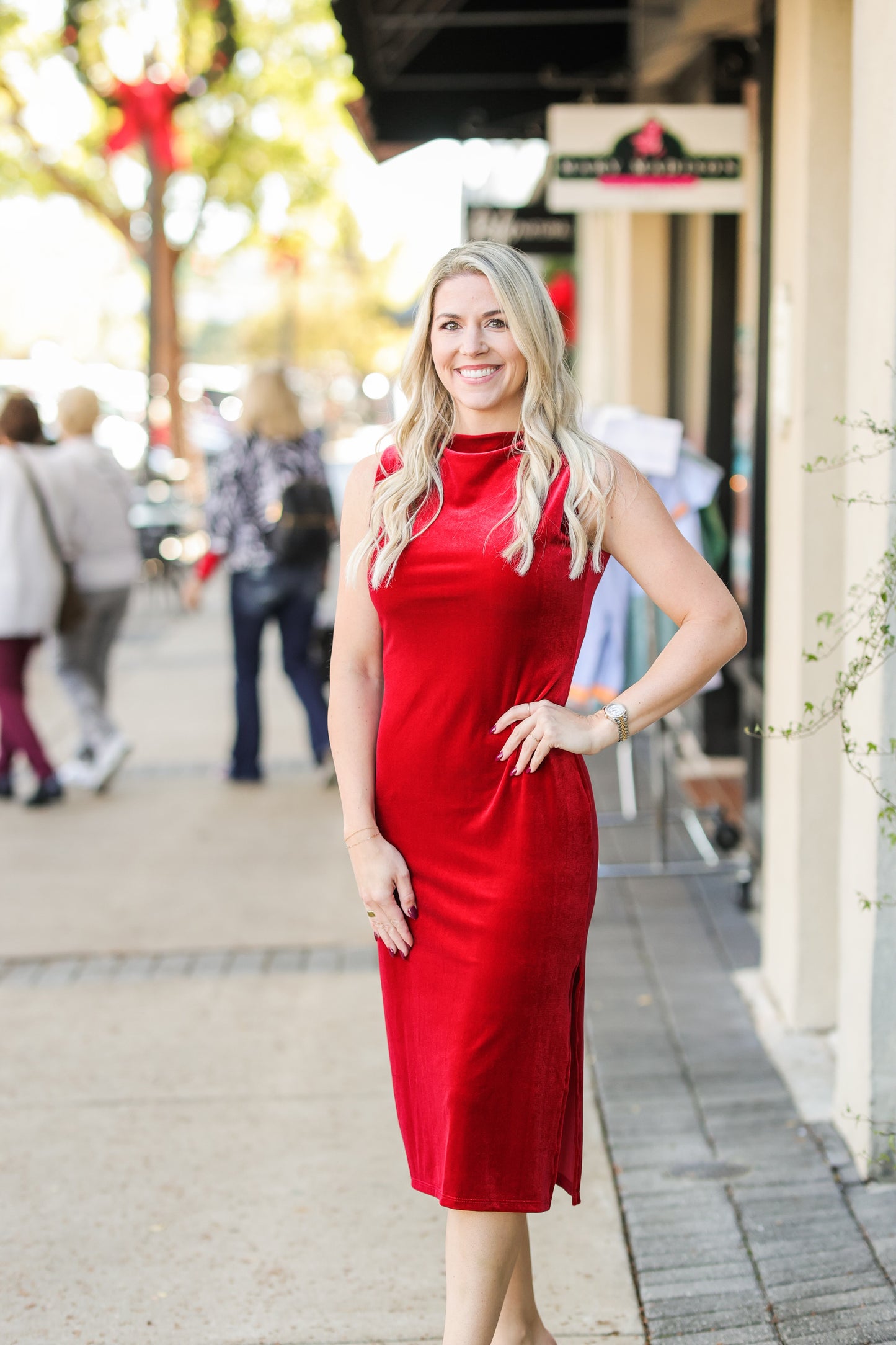 HEADING OUT RED CURRANT DRESS