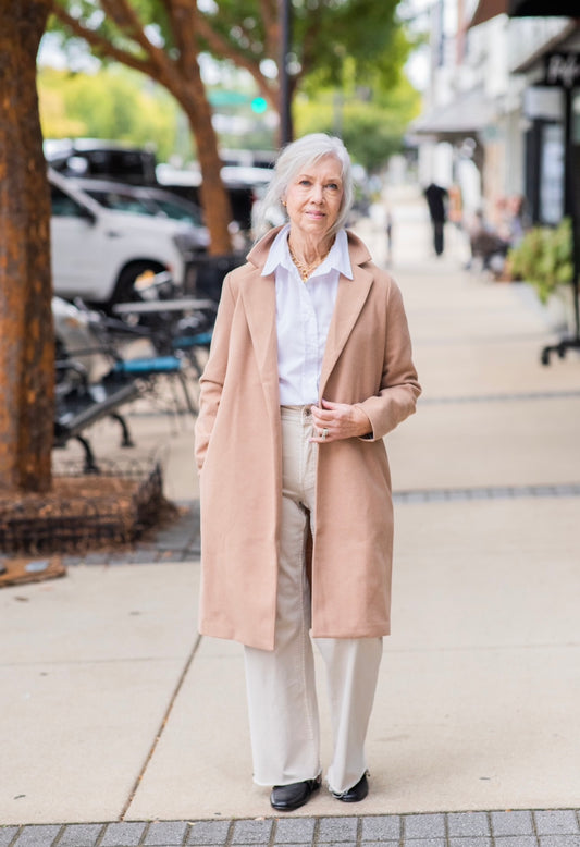 TAN OPEN LAPEL JACKET