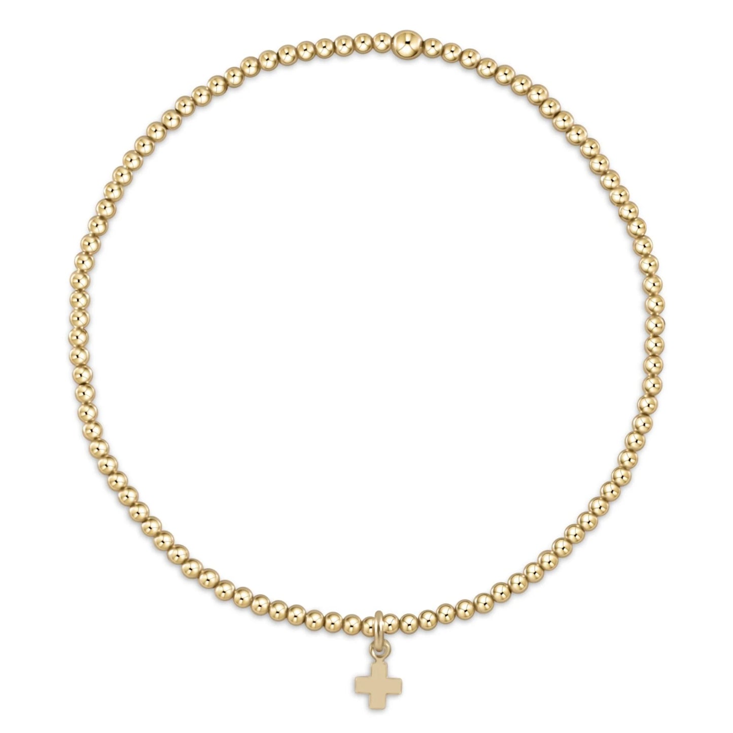 CLASSIC GOLD 2MM SIGNATURE CROSS