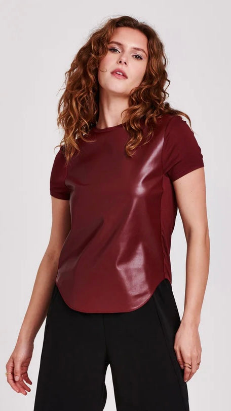 ELAINA PLEATHER TOP