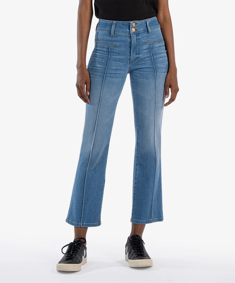 KELSEY HIGH RISE ANKLE FLARE IN QUALITY BASE WASH