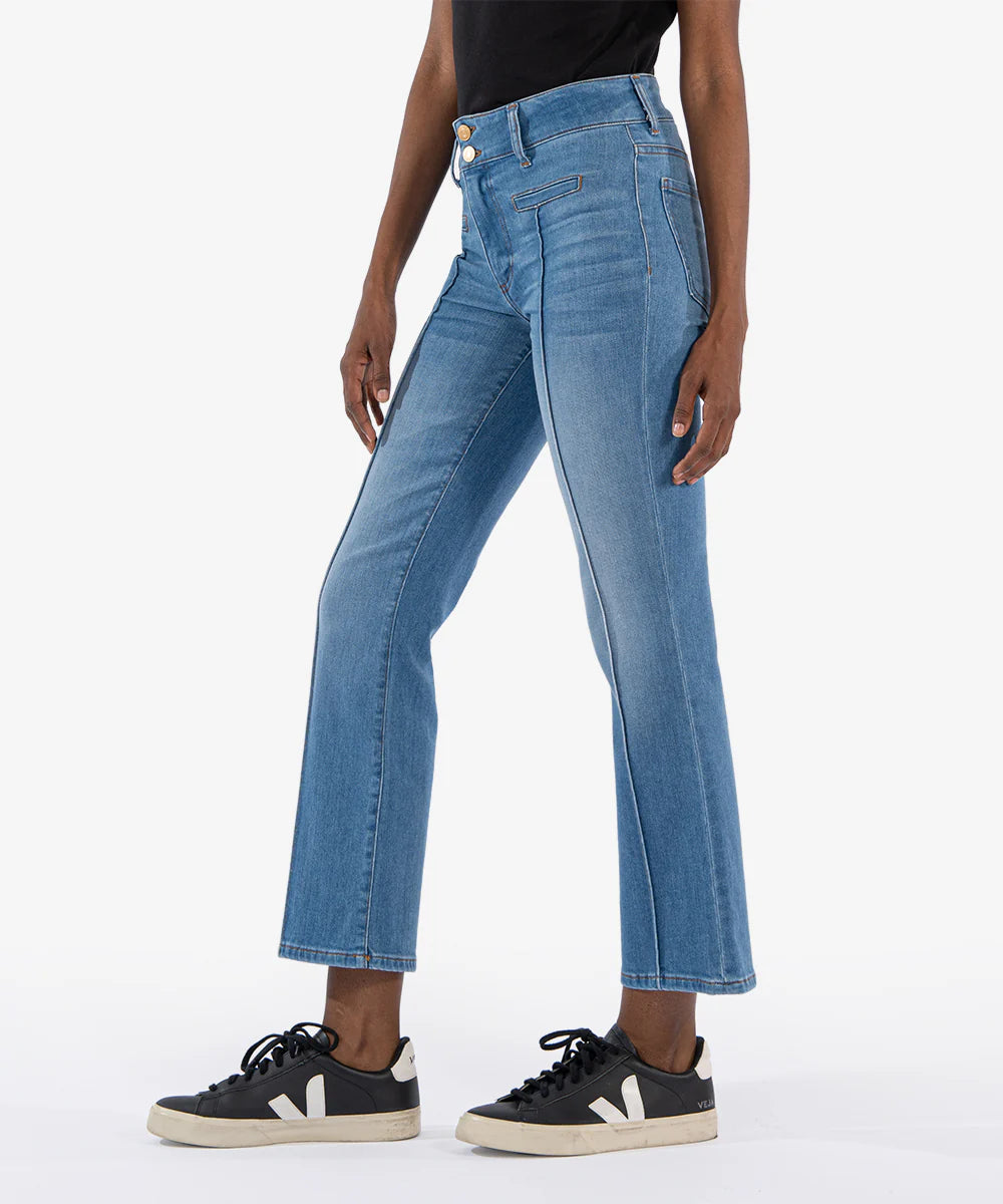 KELSEY HIGH RISE ANKLE FLARE IN QUALITY BASE WASH