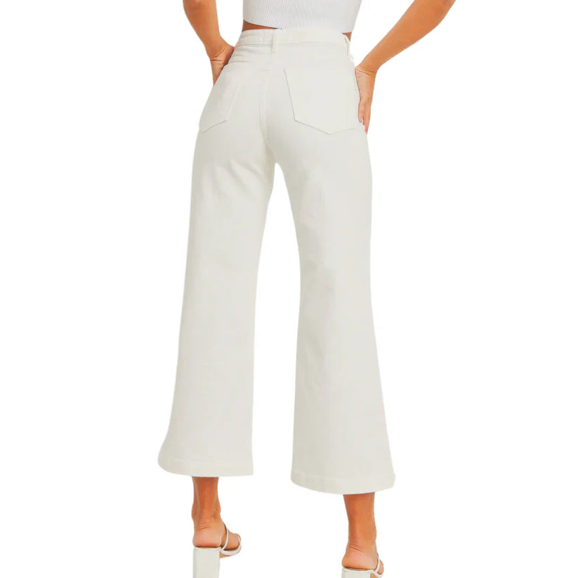 TRACTR PATCH POCKET WHITE JEANS