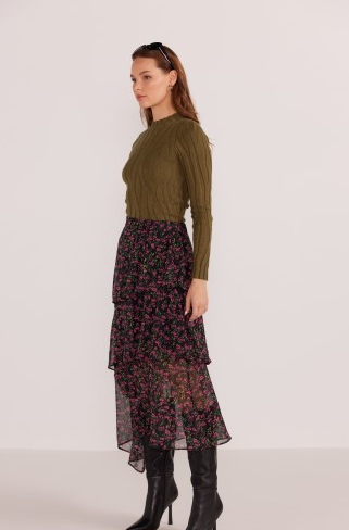 FAYE MIDI SKIRT MIDNIGHT FLORAL