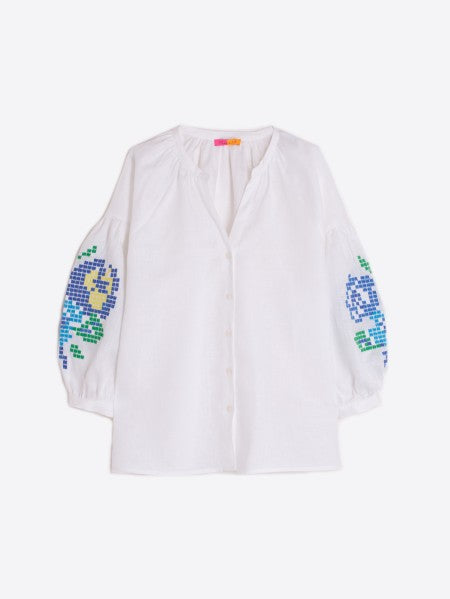 MABEL TOP WHITE LINEN