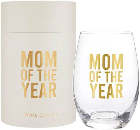 MOM THE YEAR WINE GLASS