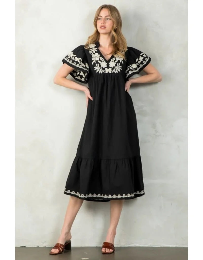 ASBEL EMBROIDERED DRESS