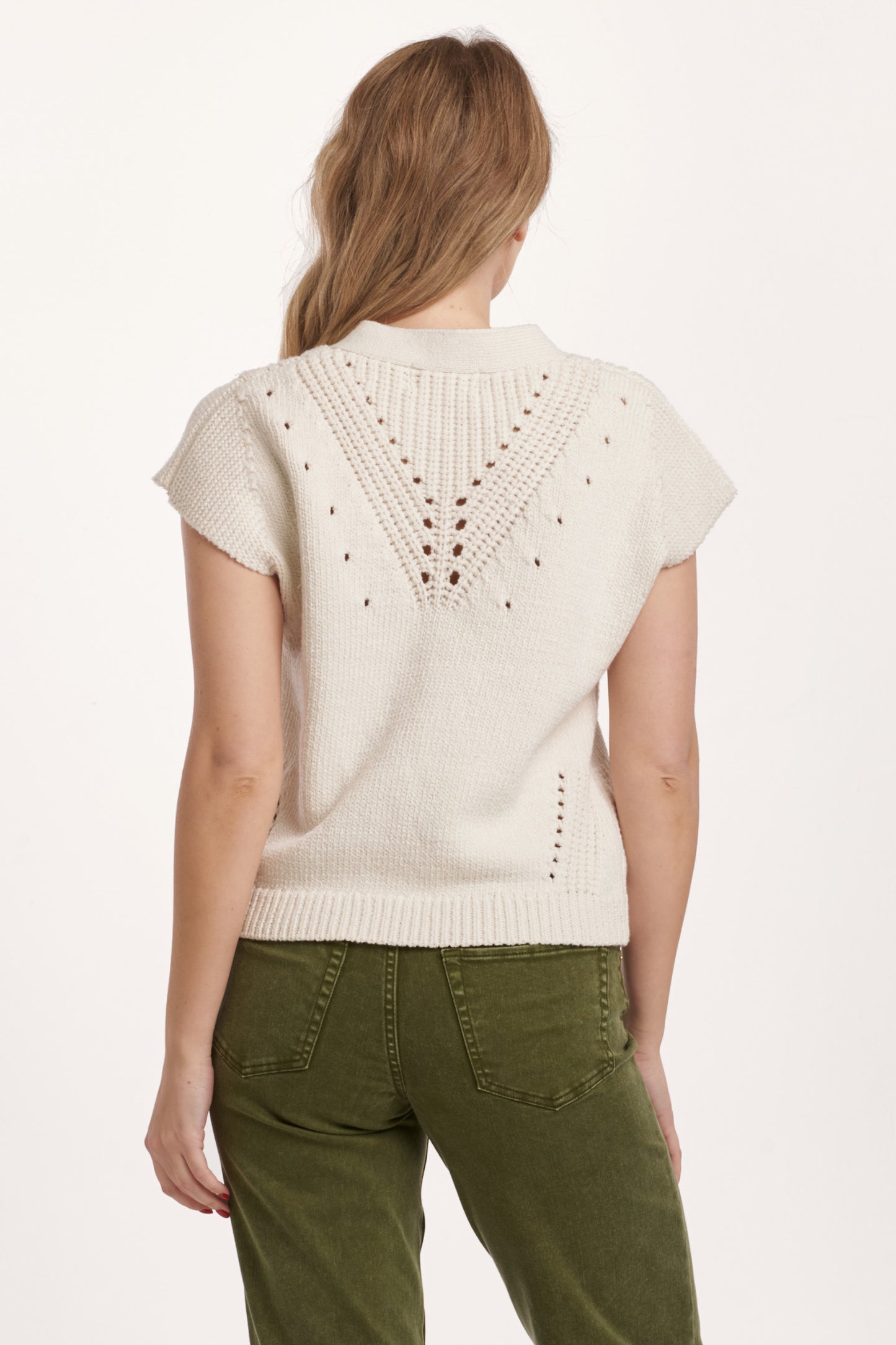 IVORY SHORT SLEEVE  SWEATER