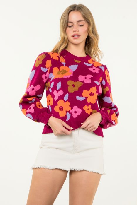 FALL FLORAL SWEATER