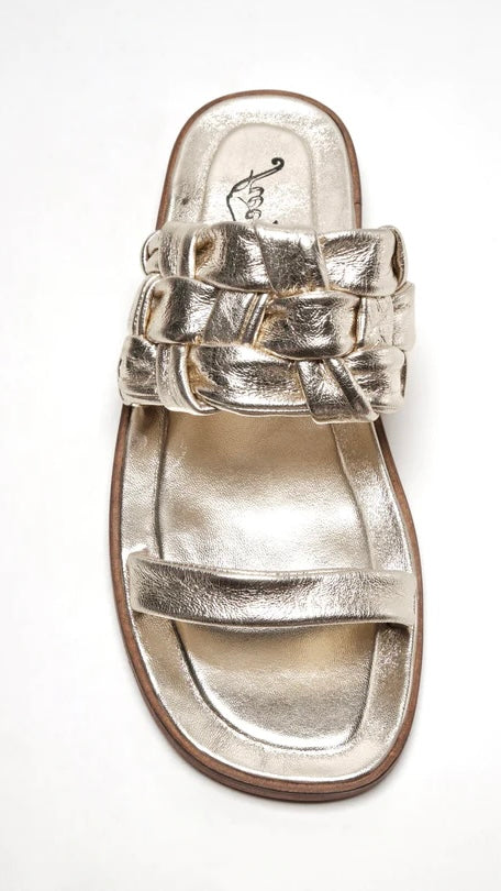 WOVEN RIVER SANDAL PLATINA GOLD